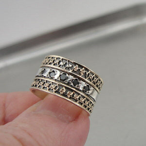 Hadar Designers 9k Yellow Gold 925 Silver garnet Ring 5,6,7,8,9 Handmade (I r254