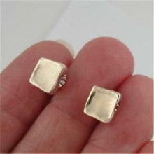 Load image into Gallery viewer, Hadar Designers Handmade Square 9k Yellow Gold Sterling Silver Earrings (I e152