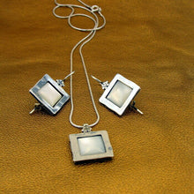 Load image into Gallery viewer, Hadar Designers MOP Mother of Pearl Earrings Pendant Set 925 Silver Handmade (MS