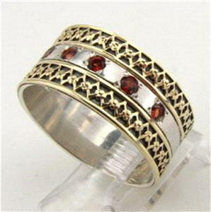 Hadar Designers 9k Yellow Gold S Silver Sapphire Ring 5,6,7,8,9 Handmade (I r254