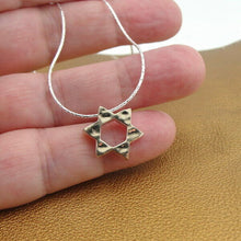 Load image into Gallery viewer, Hadar Designers Star of David 9k Yellow Gold Sterling Silver Pendant Handmade (I