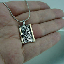 Load image into Gallery viewer, Hadar Designers Filigree Pendant 9k Yellow Gold 925 Silver Floral Handmade (MS)y