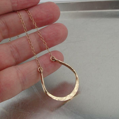 Hadar Designers Horseshoe Pendant Handmade 14k Yellow Gold Fil Graet Gift (V 