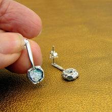 Load image into Gallery viewer, Hadar Designers Antique Roman Glass Sterling Silver Stud Earrings Handmade (AS)Y