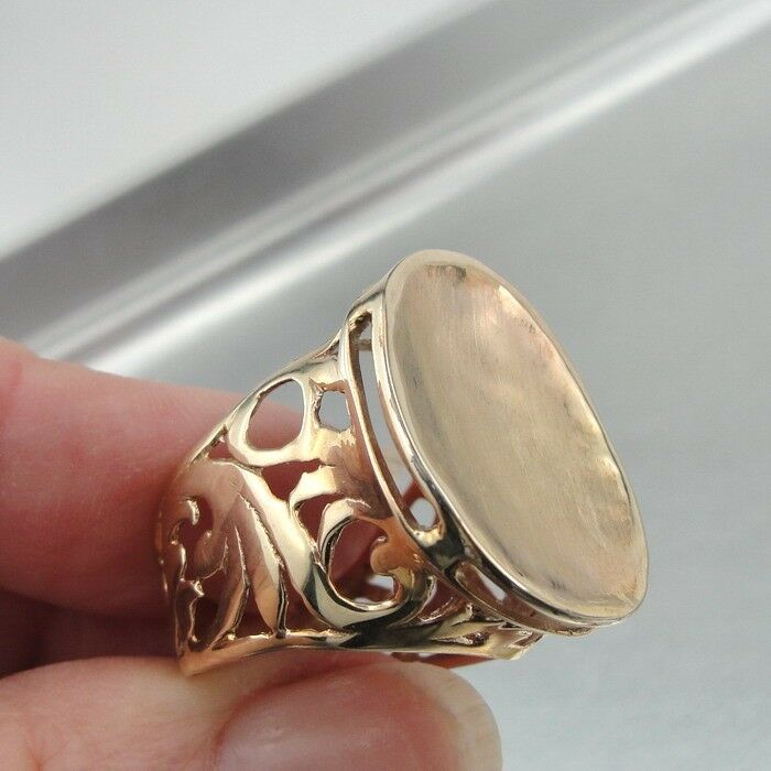 Hadar Designers filigree Handmade 9k Yellow Gold Ring size 6.5,7,7.5,8 (I r)SALE