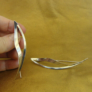 Hadar Designers Long Artistic 925 Sterling Silver Earrings Handmade (s) y