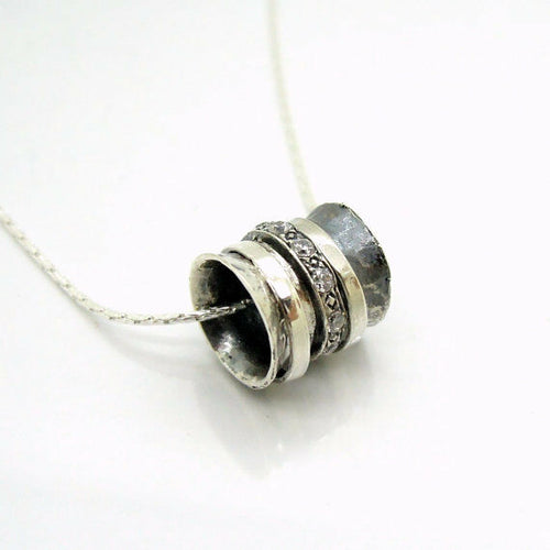 Hadar Designers Unique Handmade Modern Art 925 Sterling Silver Pendant (I n982si