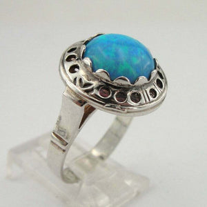 Hadar Designers Blue Opal Ring size 6.5,7 Sterling 925 Silver Handmade () SALE
