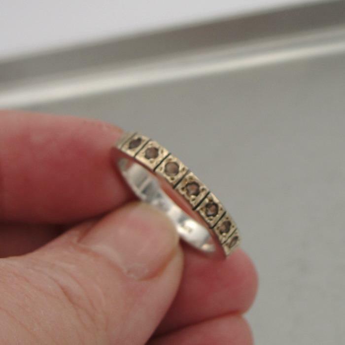 Hadar Designers Handmade 9k Gold Sterling Silver Pink Tourmaline Ring size 8 (sp