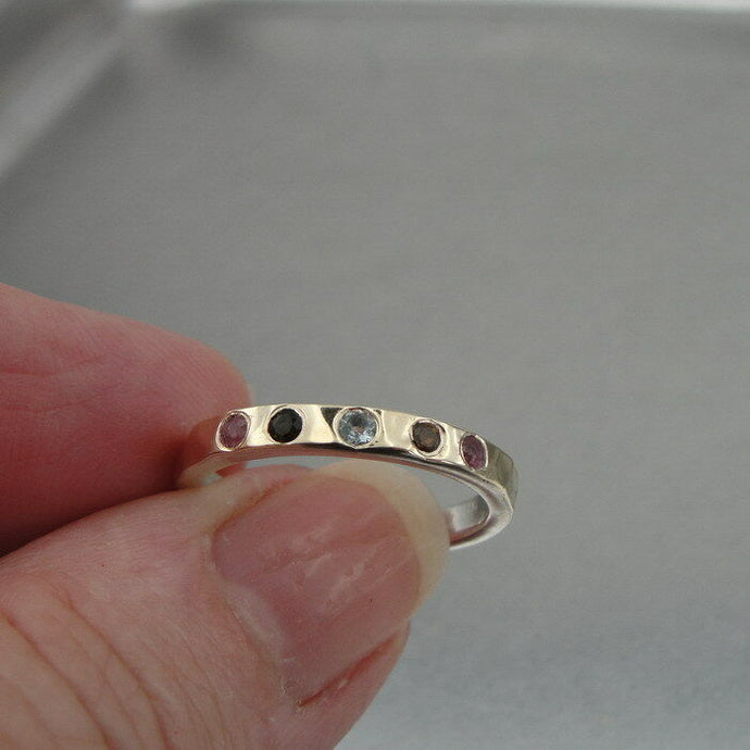 Hadar Designers Handmade 9k Yellow Gold S Silver Tourmaline Ring any sz (I r295b