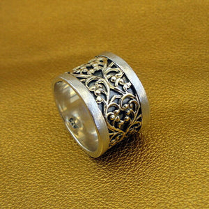 Hadar Designers Filigree Ring 9k Yellow Gold Sterling Silver 7,8,8.5,9 (I r244)Y