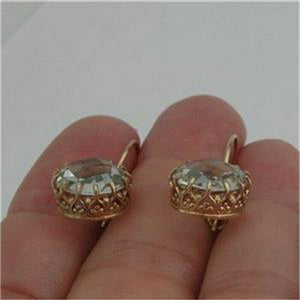Hadar Designers Green Amethyst Filigree Earrings 9K Gold Sterling Silver (I r373
