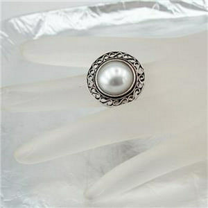 Hadar Designer 925 Sterling Silver MOP Pearl Ring size 7, 7.5 Handmade (SP) SALE