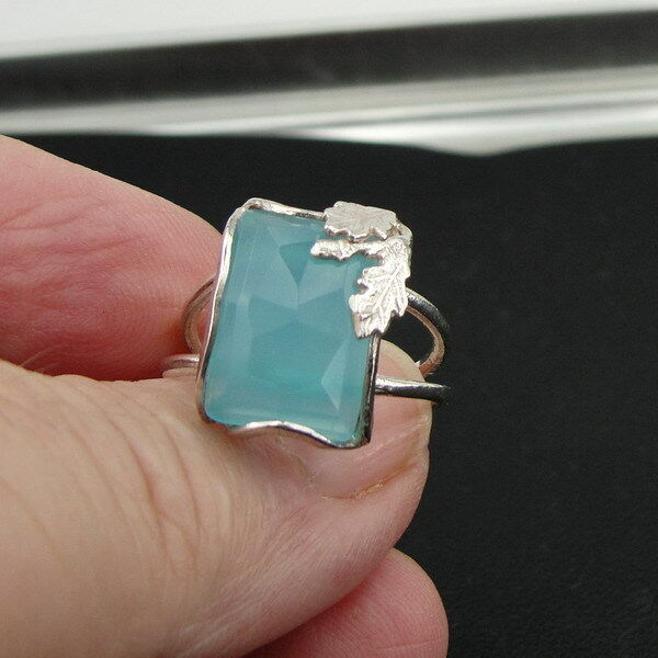 Hadar Designers Ocean Quartz Ring size 6 & 6.5 Charming 925 Sterling Silver (sp