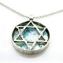Load image into Gallery viewer, Hadar Designers Sterling Silver Roman Glass Star of David Pendant (as 519313) y