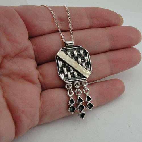 Hadar Designers 9k Yellow Gold Sterling Silver Pendant Necklace Handmade () SALE