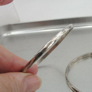 Hadar Designers 925 Sterling Silver hammered Bangle Bracelet Handmade Gift () 3