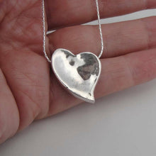 Load image into Gallery viewer, Hadar Designers 925 Sterling Silver Large Heart Pendant Art Handmade (I n253s) 