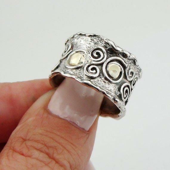 Hadar Designers Yellow Gold 925 Sterling Silver Ring sz 6,7,8,9, (VS) Great Gift