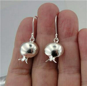 Hadar Designers Pomegranate Earrings 925 Sterling Silver Dangle Handmade (L)SALE