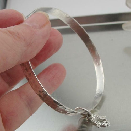 Hadar Designers Handmade hammered Sterling Silver Bangle Bracelet (V7) SALE