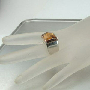 Hadar Designer 9k Rose Gold 925 Silver Champagne Ring 8,8.5 Handmade () SALE