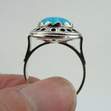 Load image into Gallery viewer, Hadar Designers Blue Opal Ring size 6.5,7 Sterling 925 Silver Handmade () SALE