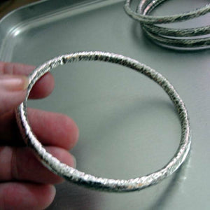 Hadar Designers Handmade Electroforming Sterling Silver Bangle Bracelet (H)SALE
