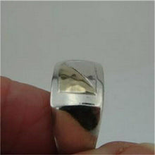 Load image into Gallery viewer, Hadar Designers  9k Yellow Gold Ring sz 8.5 Handmade Square 925 Silver (H) SALE