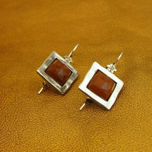 Load image into Gallery viewer, Hadar Designers Carnelian Earrings 925 Sterling Silver Handmade Drop Art (MS) y