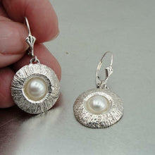 Load image into Gallery viewer, Hadar Designers Handmade Drop Dangle 925 Sterling Silver Pearl Earrings (H) SALE