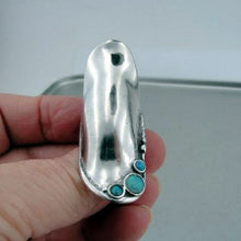 Load image into Gallery viewer, Hadar Designers Handmade 925 Sterling Silver Blue Opal Ring size 7,8,9,10(H 105y