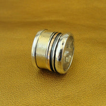 Load image into Gallery viewer, Hadar Designers Swivel 9k Yellow Gold 925 Silver Ring 8,9,9.5 Handmade (I r278)y