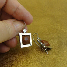 Load image into Gallery viewer, Hadar Designers Carnelian Earrings 925 Sterling Silver Handmade Drop Art (MS) y