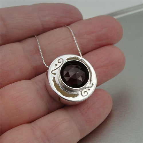Hadar Designers NEW Handmade 925 Sterling Silver Red Garnet Pendant (H) SALE