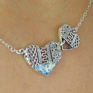Hadar Designer Antique Roman Glass Heart Necklace Handmade 925 Silver (as 505911