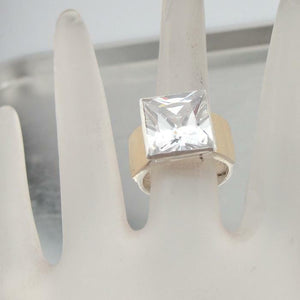 Hadar Designers Handmade 9k Gold 925 Silver Zircon Ring 6,7,8,9,10 (I r351