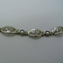Load image into Gallery viewer, Hadar Designers 925 Sterling Silver Pearl Bracelet Charming Handmade Filigree (S