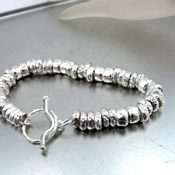 Hadar Designers 925 Sterling Silver Bracelet Unique Handmade Art T bar (I b132