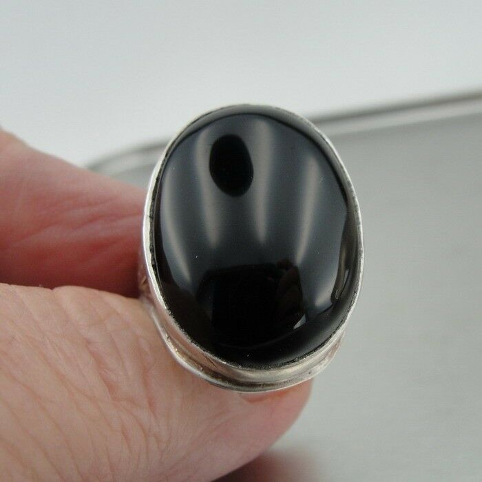 Hadar Designers 925 Sterling Silver Onyx Ring Size 7,7.5,8,9,10 Handmade (H 184y