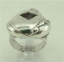 Load image into Gallery viewer, Hadar Designers Handmade 925 Sterling Silver Garnet Ring sz 7.5,8 (H 1770) SALE