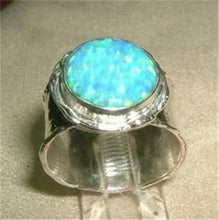 Load image into Gallery viewer, Hadar Designers Blue Opal Ring 6,7,8,9,10 Sterling 925 Silver Handmade(I r137sil