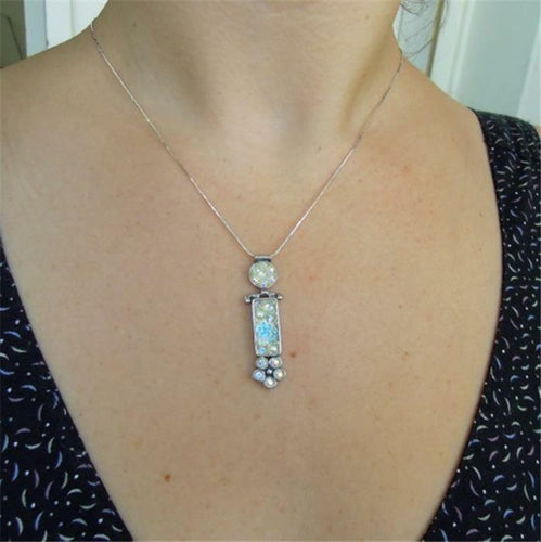 Hadar Designers Handmade 925 Sterling Silver Swarovski Stones Pendant (Ro) SALE