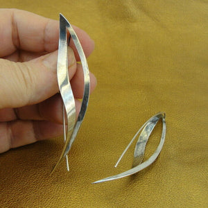 Hadar Designers Long Artistic 925 Sterling Silver Earrings Handmade (s) y