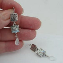 Load image into Gallery viewer, Hadar Designers Handmade Art Roman Glass Sterling Silver Opalit Earrings (as 376