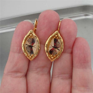 Hadar Designers NEW Handmade Artist High Fashion Gold Pl Butterfly Earrings (as