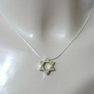 Hadar Designers Star of David 9k Yellow Gold Sterling Silver Pendant Handmade (I