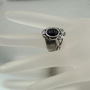 Hadar Designers Amethyst Ring sz 7, 7.5 925 Sterling Silver Handmade Art () SALE