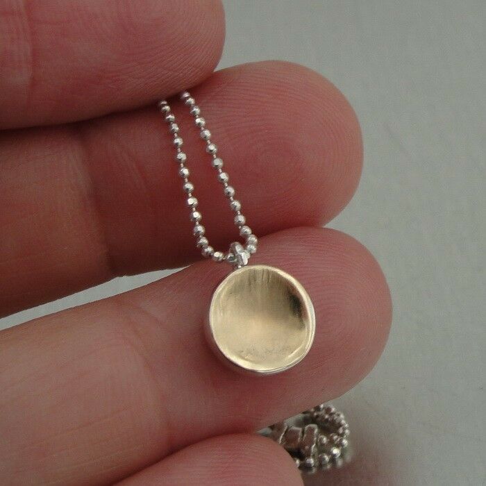Hadar Designers Modern Simple 9k Brushed yellow Gold 925 Silver Pendant (I n227