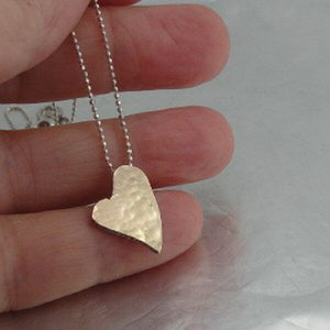 Hadar Designers 9K Yellow Gold Sterling Silver Heart Pendant Handmade (I n602